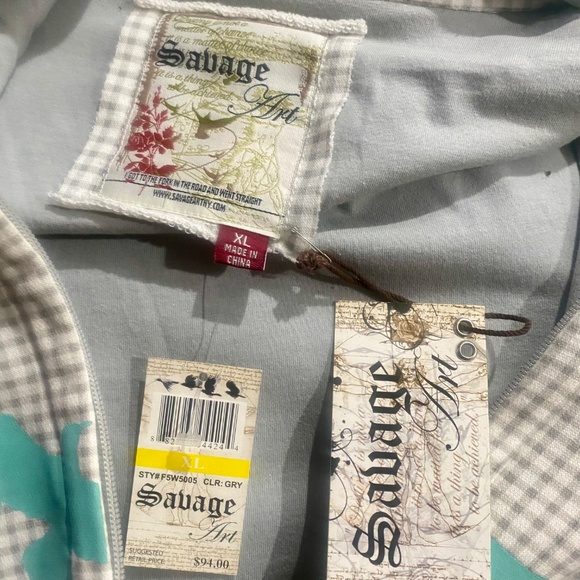 Savage Vintage Embellished Hoodie Sz XL - Picture 10 of 10